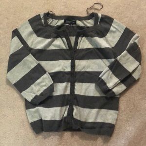 Jones New York Gray stripe cardigan